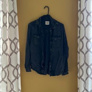 Blackish Grey American Eagle soft button up